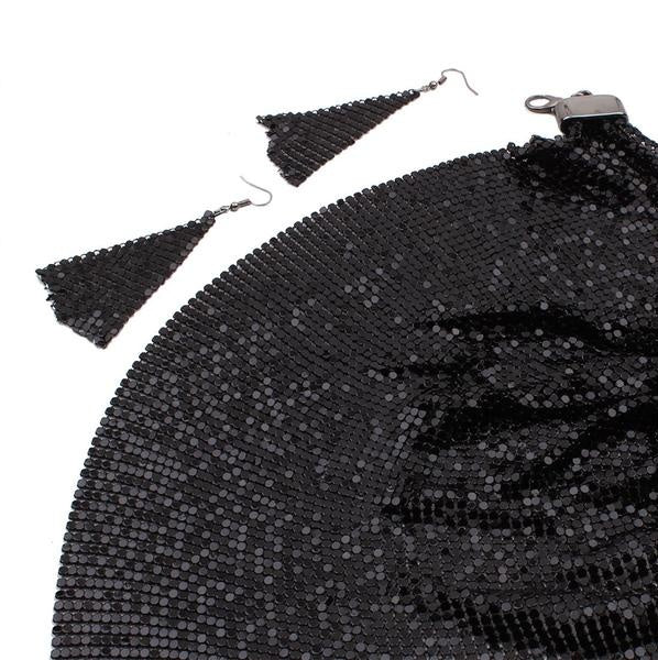 Set of 3 Triangular Scarf Necklace Earrings