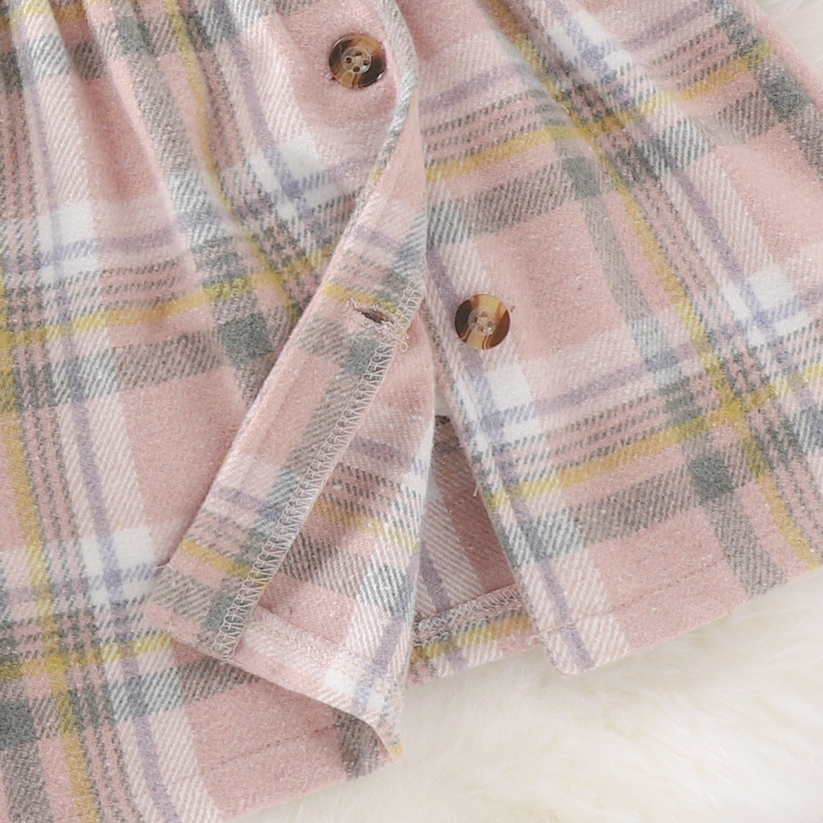 Plaid Ruffled Long Sleeved Girls Autumn Dress