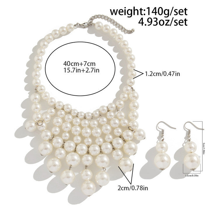 Personalized Pearl Tassel Necklace Set