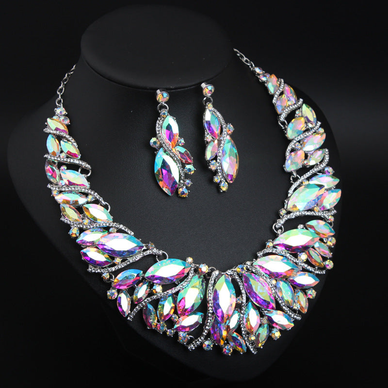 Women's Crystal Necklace Earring Set
