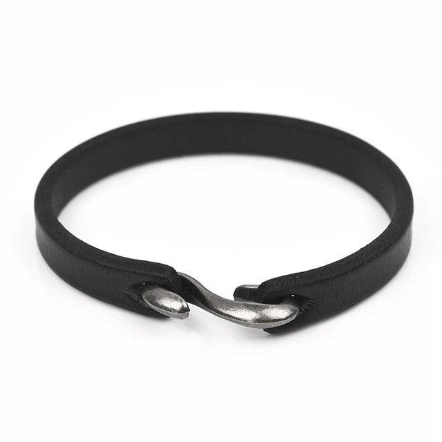S buckle brown leather bracelet (Available)