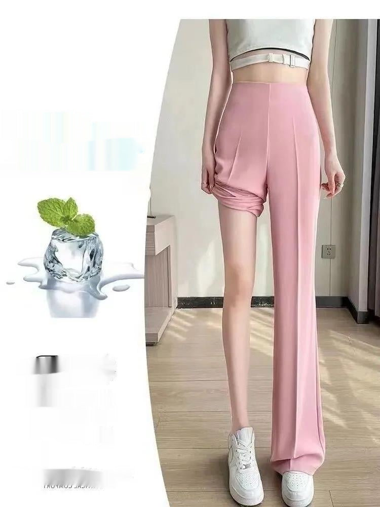Women's High Waist Slimming And Straight Casual Wide Leg Pants