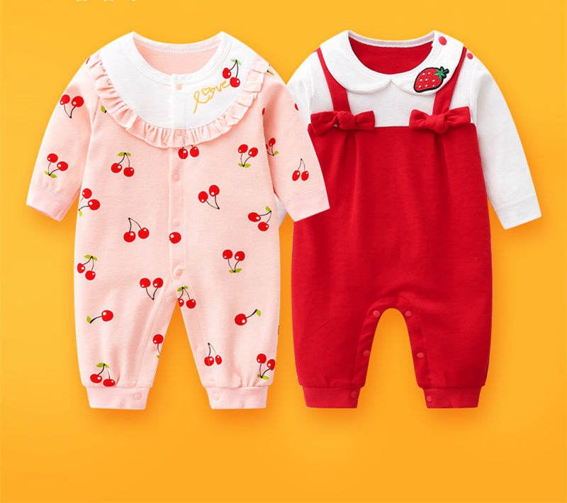 Newborn Baby Summer Baby Romper Long-sleeved Romper Newborn Baby Jumpsuit