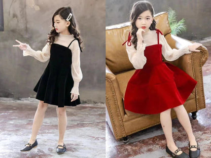 Kids' Dress, Long Sleeve Blouse, Junior Casual, Stylish, Cute, School Dress, Girls' Fall