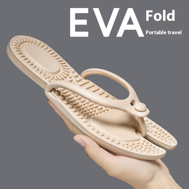Foldable Travel Couple Flip Flops Plus Size  (Available)