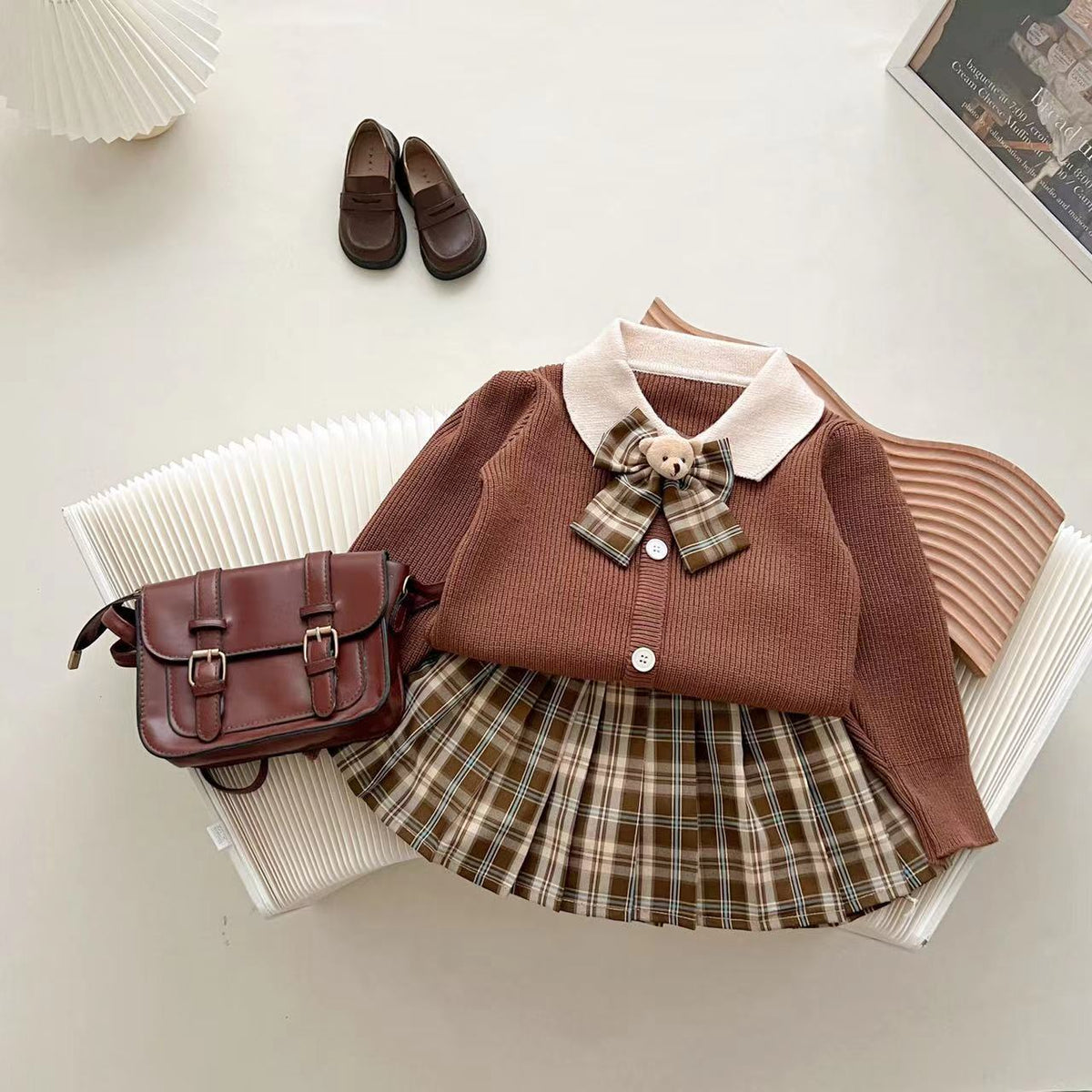 Girl's Sweater Princess Dress Two-piece JK Suit