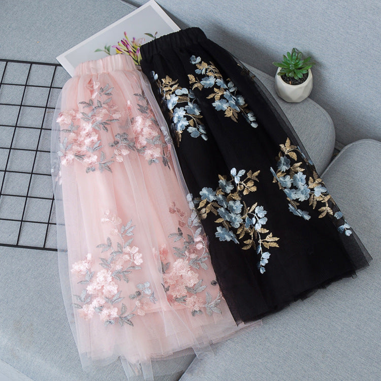Girls Casual Mesh Floral Tutu Skirt (Available)