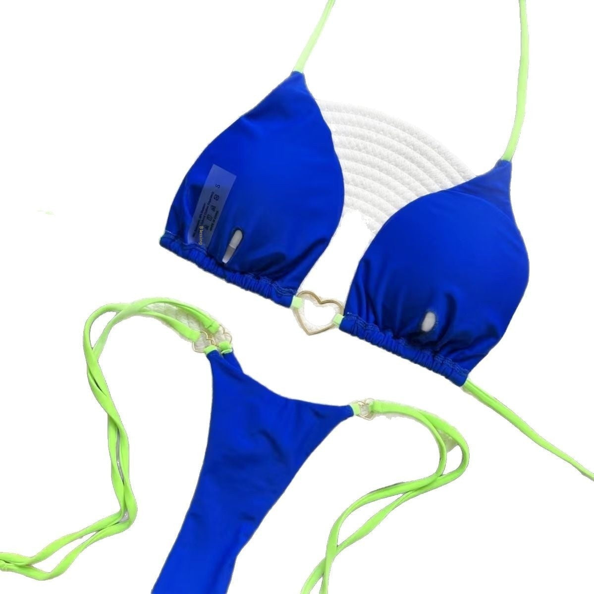New Nylon Solid Color Love Bikini Suit (Available)