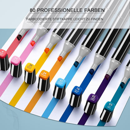 80 Farbe Acrylstifte Marker Set Permanent Pen DIY Graffiti Sketch Dual Pen