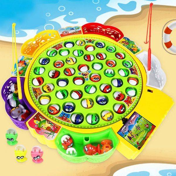 45 Pcs 5 Player Fishing Game Rotating Magnetic Fishing Toys