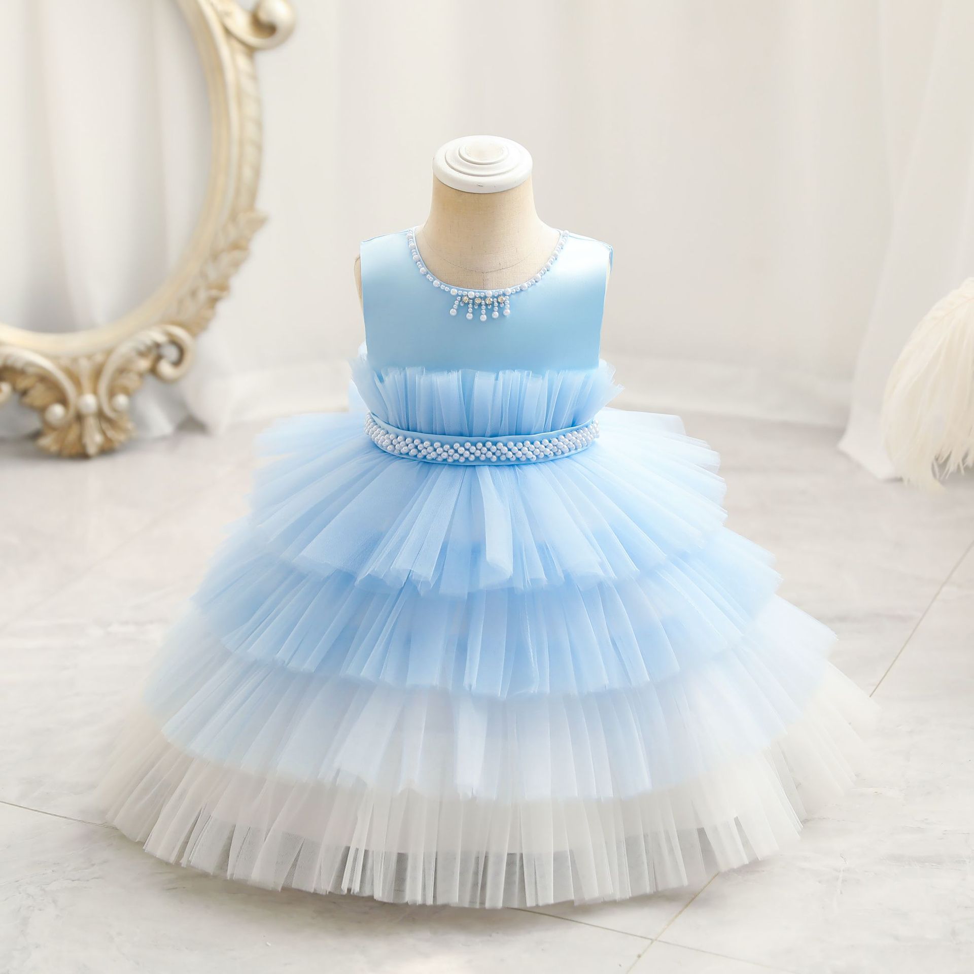 Gradient Cake Dress Children's Dress Princess Dress