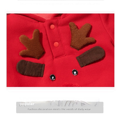 Baby Autumn And Winter Clothes Christmas Romper Hooded Baby Bloomer With Skirt Jumpsuit