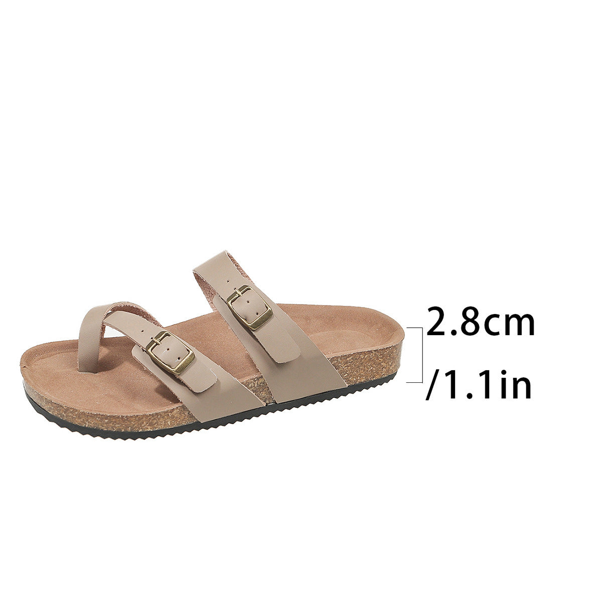 Double Row Buckle Open Toe Outdoor Slippers Women (Available)