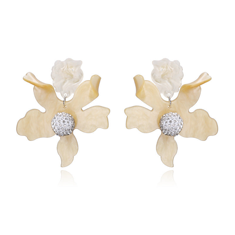Big Flower Earrings Earrings Temperament Trendy Women All-match Super Fairy Ear Jewelry