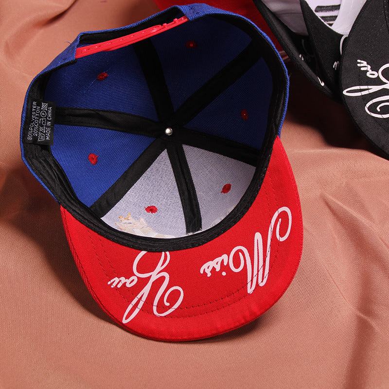 Children's Baseball Cap Tide Hiphop Flat Brim Peaked Cap (Available)