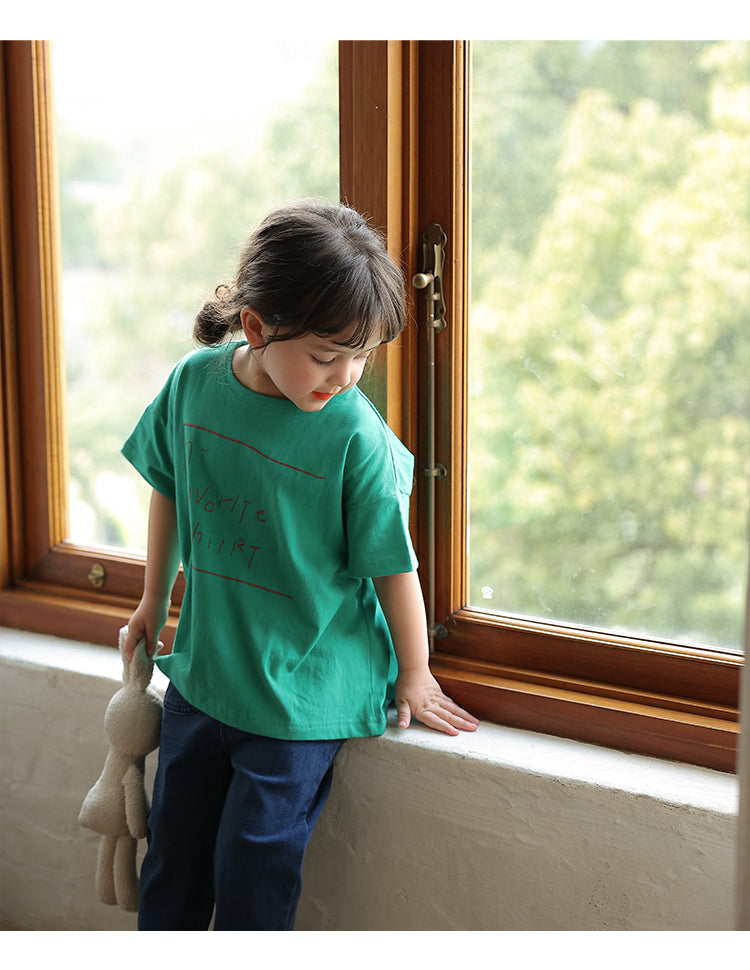Versatile Cotton Cartoon Short Sleeve T-shirt