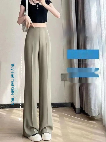 Women's High Waist Slimming And Straight Casual Wide Leg Pants