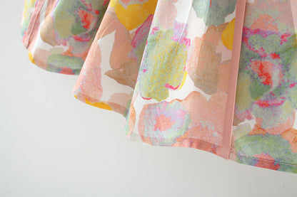 Sleeveless Girls New Printed Sling Backless Cotton Fashionable Princess Dress