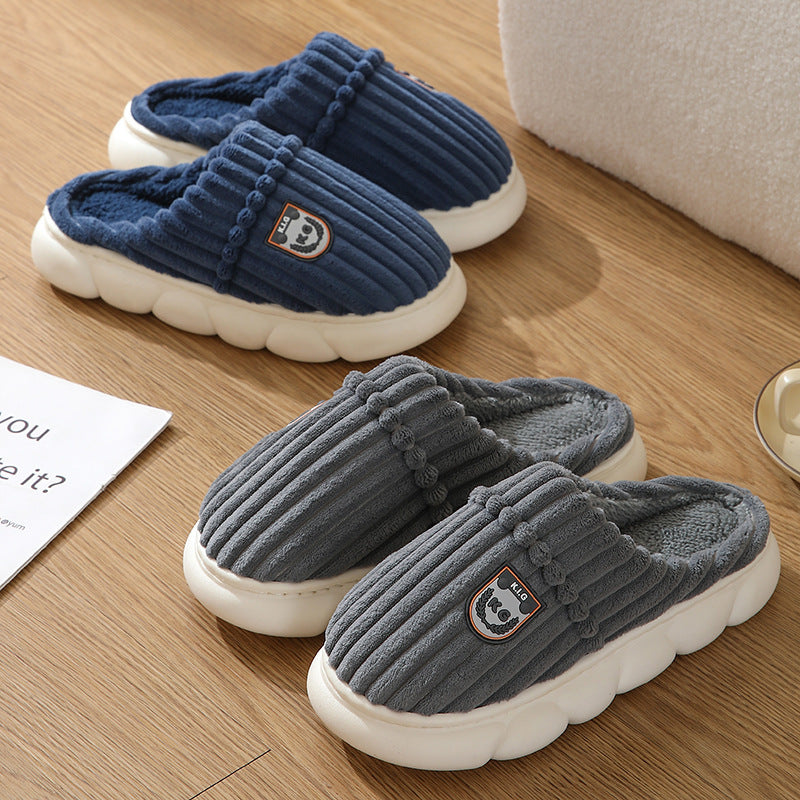 Winter Corduroy House Slippers with soft plush lining, non-slip sole, and warm cushioned design for comfortable indoor wear