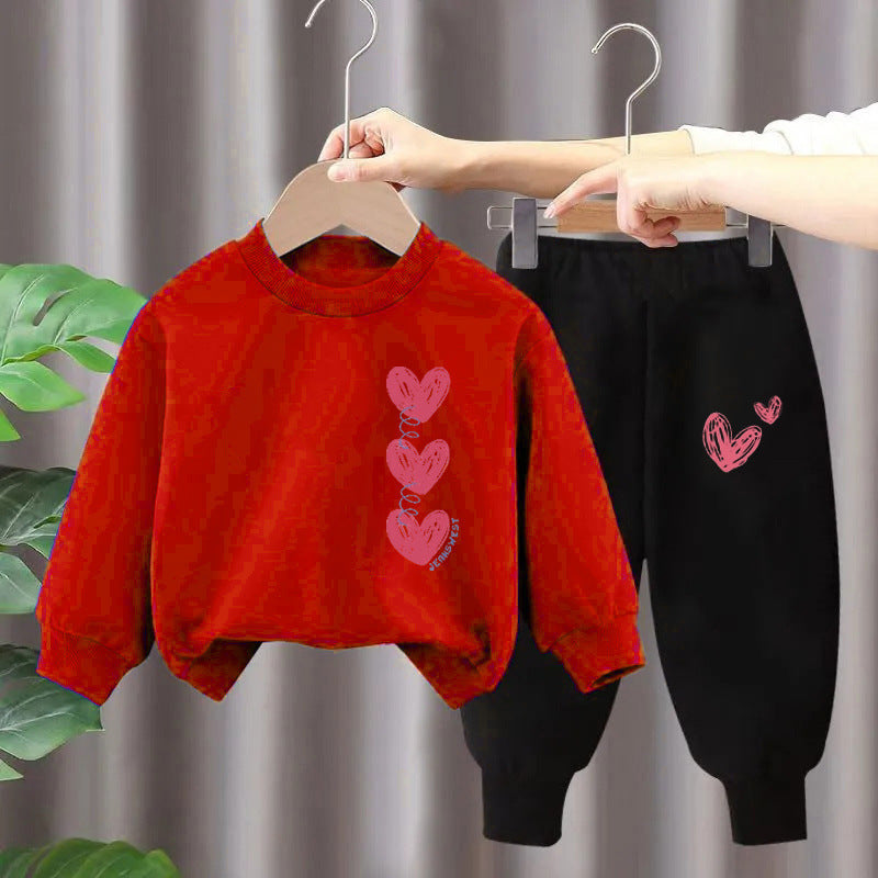 Children's Suit Girls' Sweater Two-piece Set (Available)