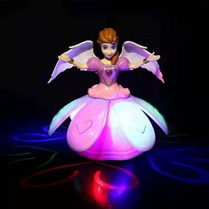 Dancing Angel Girl with Flashing Lights and Music