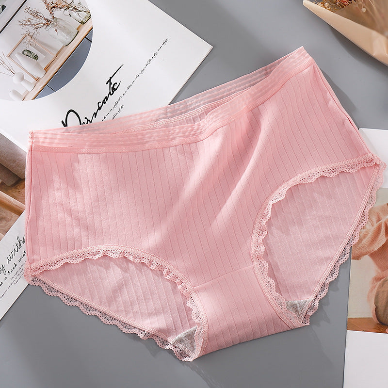 Antibacterial lace-edged panties