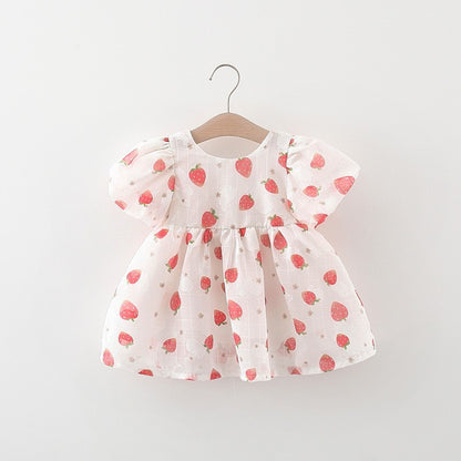Children's Summer New Baby Girl Puff Sleeve Dress