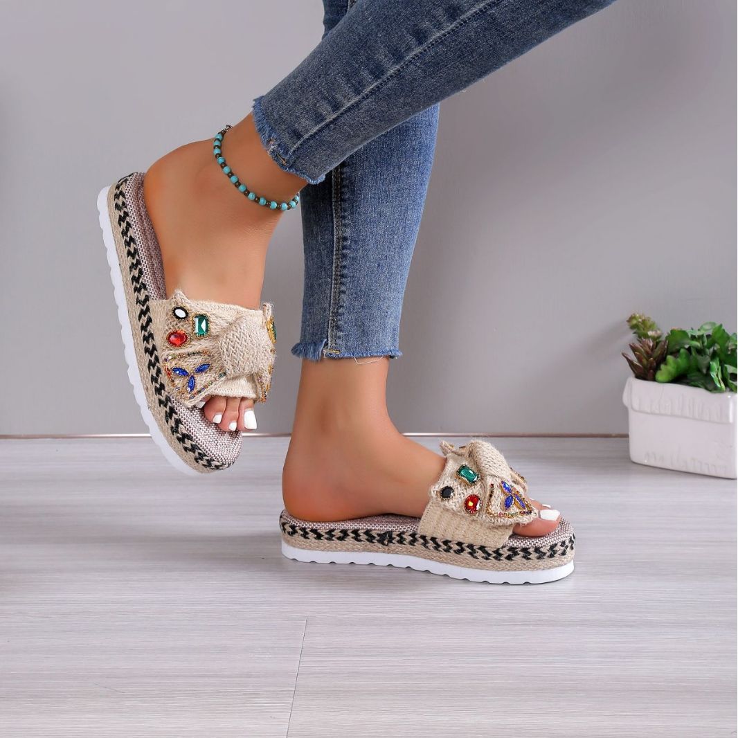 Women's Platform Sandals Beach Bow