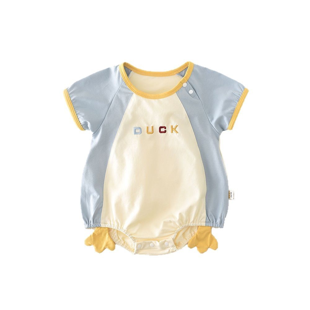 Newborn Contrast Color Short-sleeved Rompers