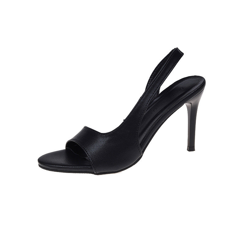 Summer New Style Pointed Toe French Style Plus Size Outer Wear High Heel Sandals For Women