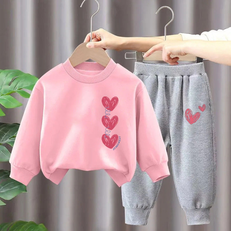 Children's Suit Girls' Sweater Two-piece Set (Available)
