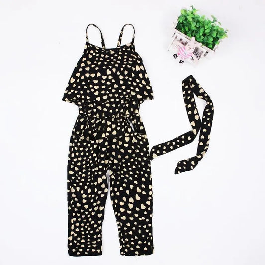 Kids Summer Jumpsuit Clothes, Sleeveless Girls Clothes Kids Girls 2 Pieces Clothing Set