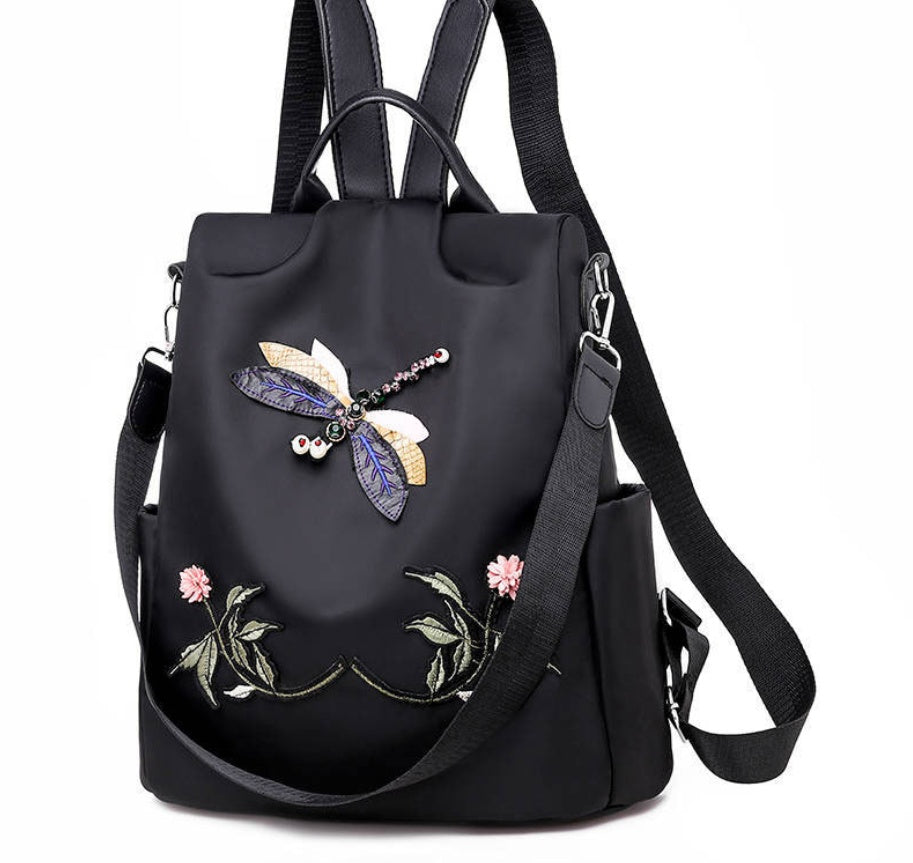 Oxford cloth embroidered backpack