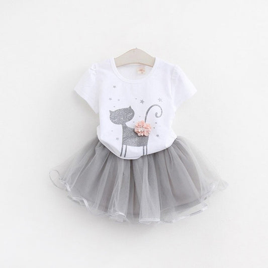 New Girls Clothes Two-piece Dress Solid Color