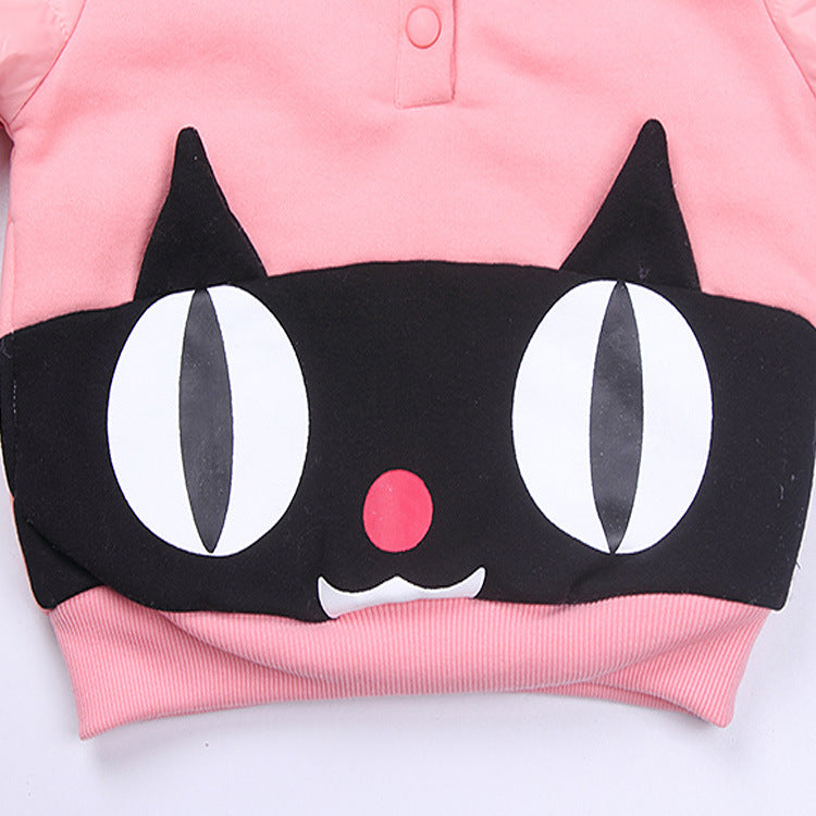Girls' winter suit & children's sweater three-piece suit velvet thickened baby's clothes