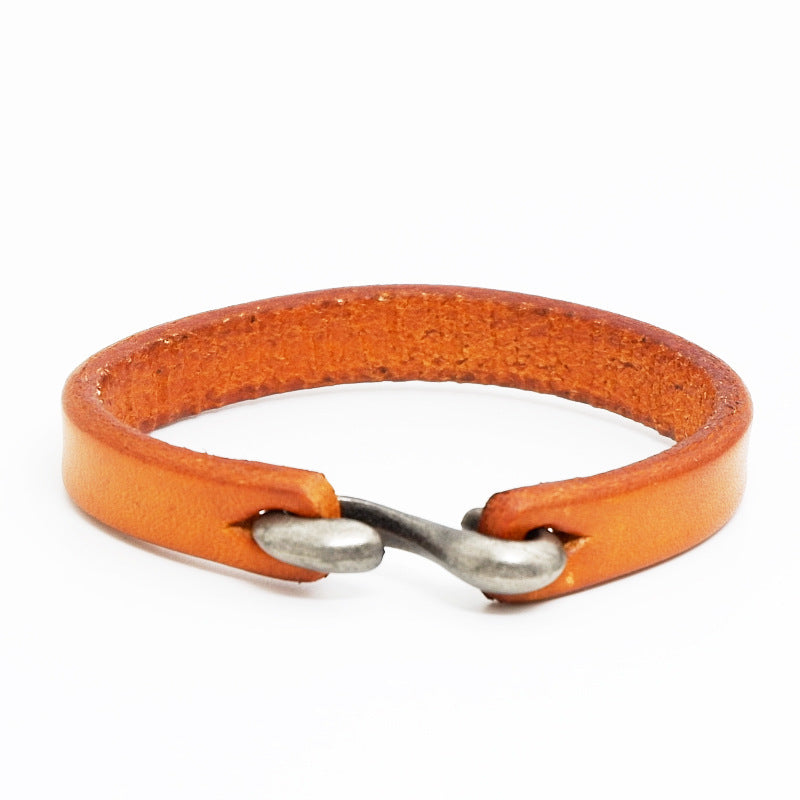 S buckle brown leather bracelet (Available)