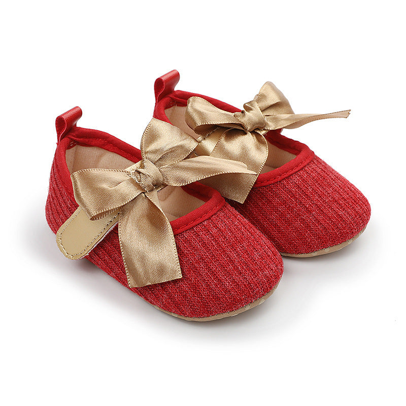 0-1 Years Old Bowknot Comfortable Baby's Shoes Velcro Super Soft Newborn Shoes Baby Shoes Toddler Shoes