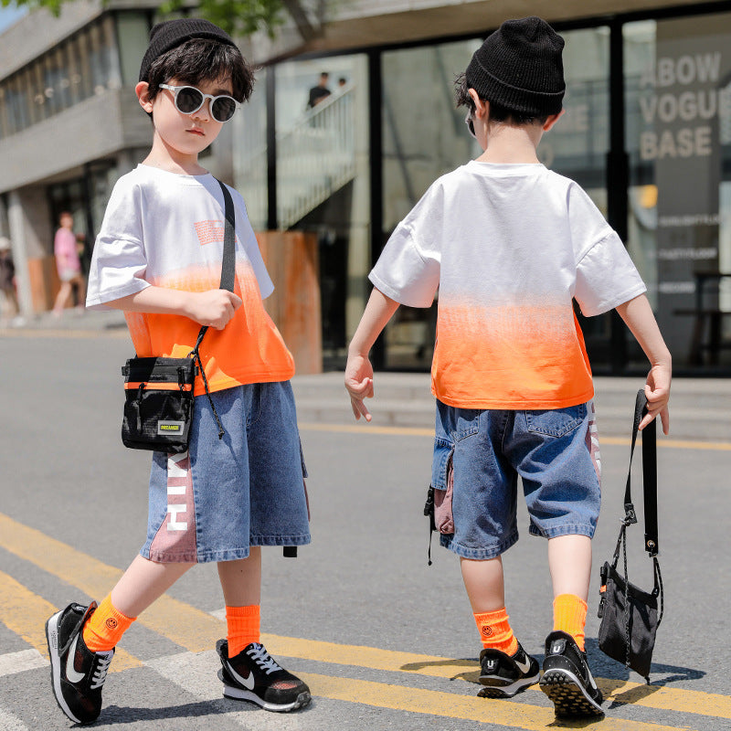 New Children's Summer Tide Clothes Handsome Boy Short Sleeves
