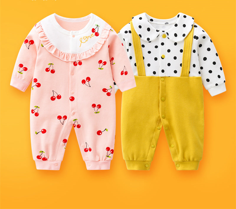 Newborn Baby Summer Baby Romper Long-sleeved Romper Newborn Baby Jumpsuit
