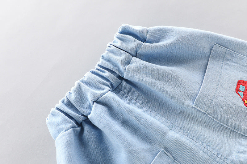 Boys And Girls Car Pattern Two-piece Summer Casual Clothes Baby