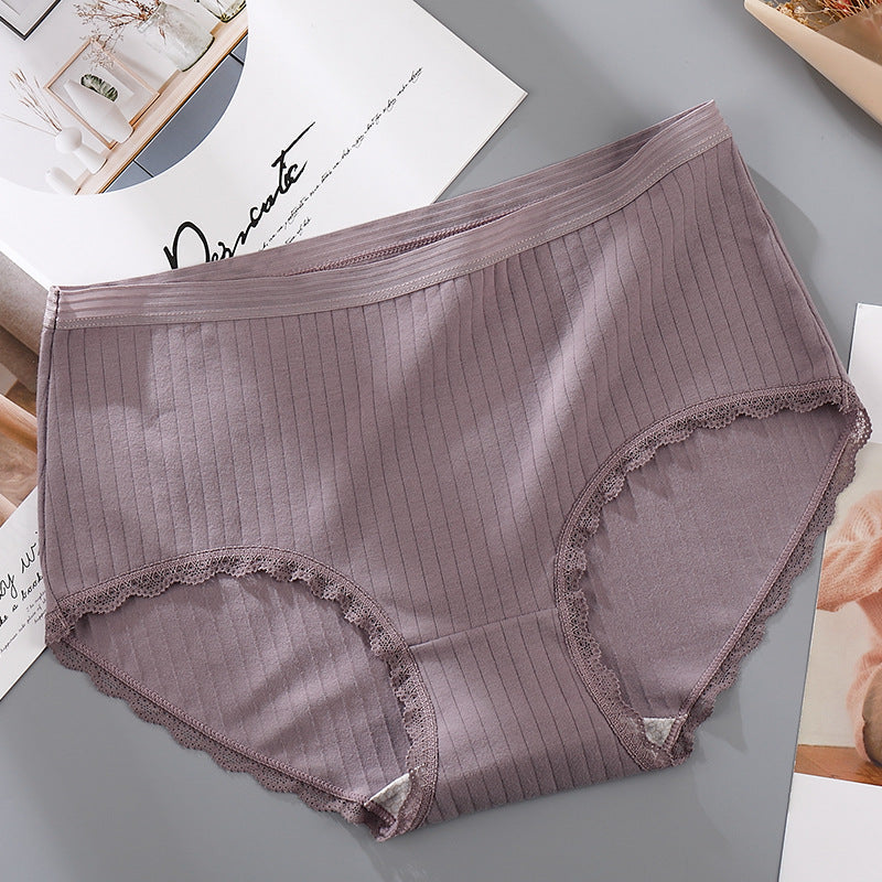 Antibacterial lace-edged panties