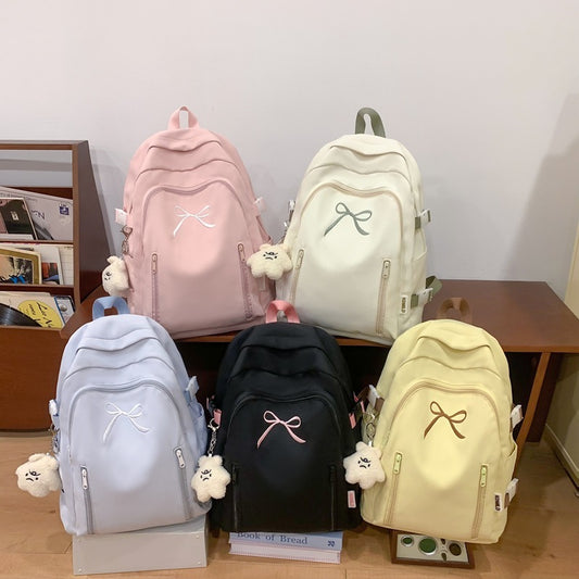 Large Capacity Girl Bow Backpack With College Style