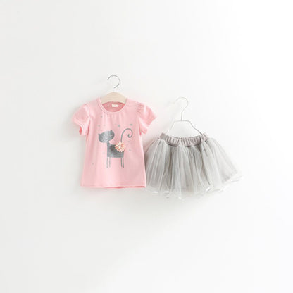 New Girls Clothes Two-piece Dress Solid Color