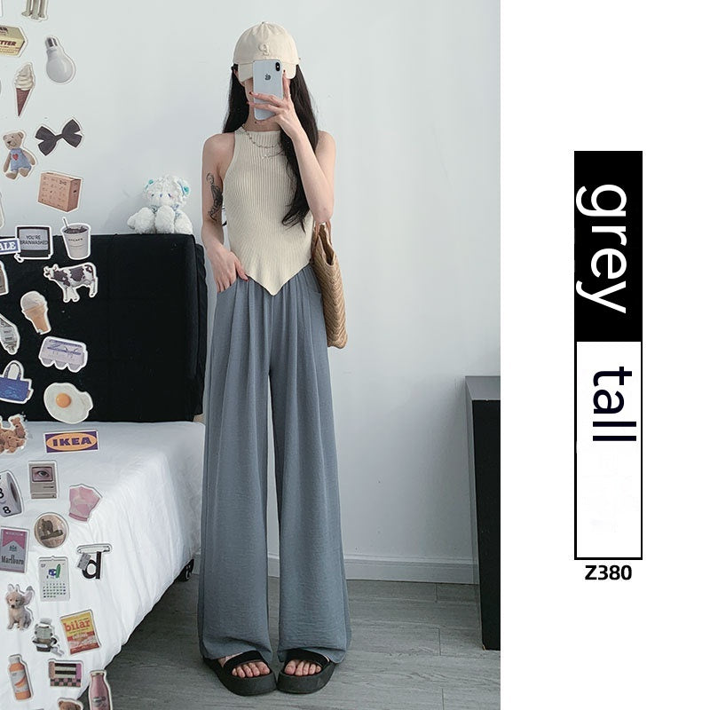 Ice Silk Wide-leg Women's Thin Straight Loose Casual Pants