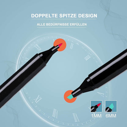 80 Farbe Acrylstifte Marker Set Permanent Pen DIY Graffiti Sketch Dual Pen