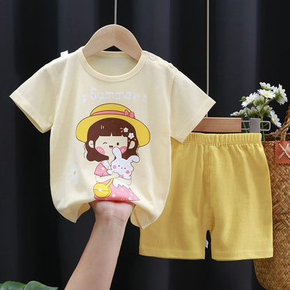 Fashion Cute Cotton Baby Clothes Shorts Suit