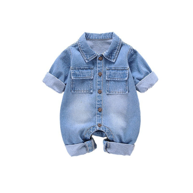 Baby Boy & Girl Denim Printing Jumpsuit