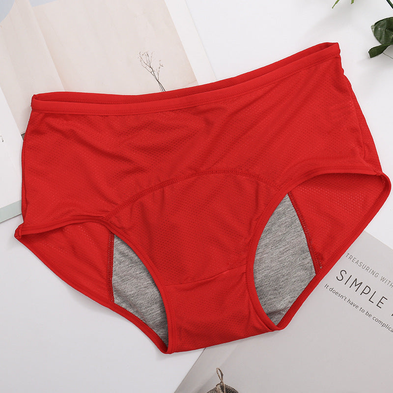 Women's Breathable Mid-high Waist Physiological Pants Leak-proof Sanitary Panties