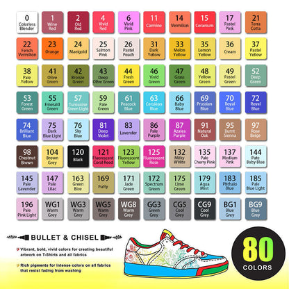 80 Farbe Acrylstifte Marker Set Permanent Pen DIY Graffiti Sketch Dual Pen