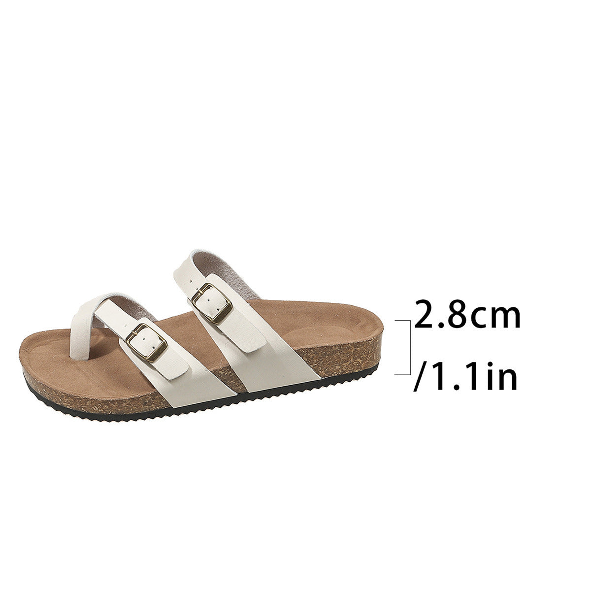 Double Row Buckle Open Toe Outdoor Slippers Women (Available)